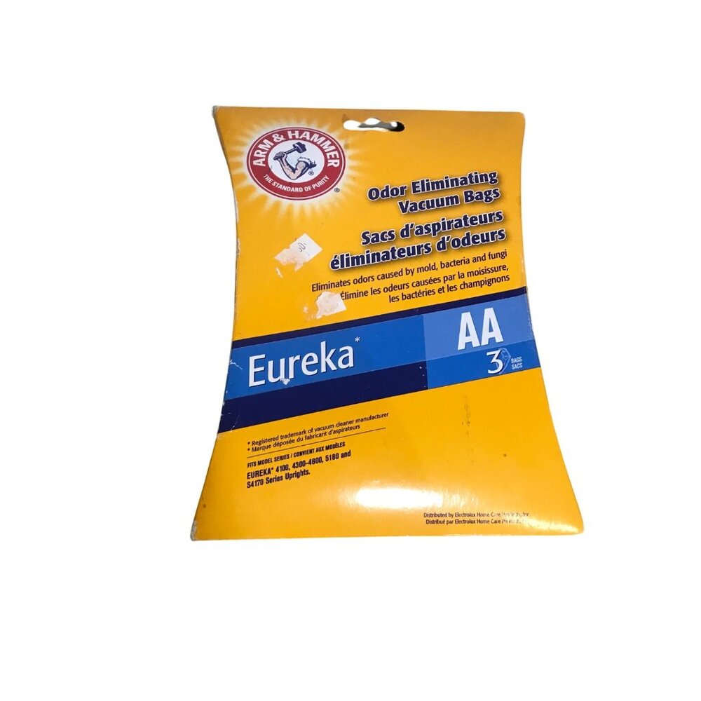Arm & Hammer Vacuum Bags Eureka AA 3 Pack Uprights 4100/4300-4600/5180/S4170